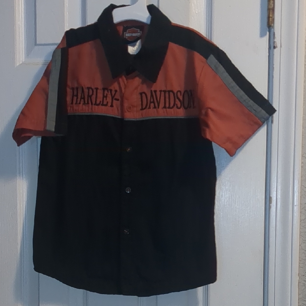Harley-Davidson Boys Black and Orange Shirt